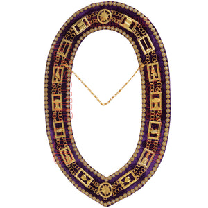 Masonic Regalia OES Order Of Star Chain Collar Purple Backing With Rhinestones Masonic Hub