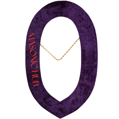Masonic Regalia OES Order Of Star Chain Collar Purple Backing With Rhinestones