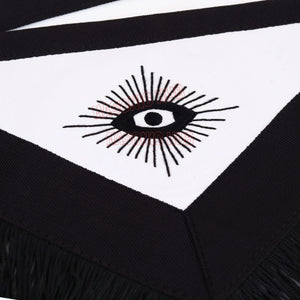 Handmade 100% Lambskin Master Mason Funeral Apron in Black with Reverent Fringe Masonic Hub