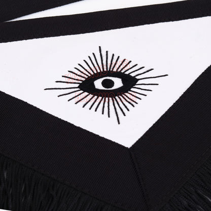Handmade 100% Lambskin Master Mason Funeral Apron in Black with Reverent Fringe