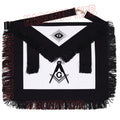 Handmade 100% Lambskin Master Mason Funeral Apron in Black with Reverent Fringe Masonic Hub