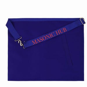 Masonic Past Master Apron – 100% Lambskin, Blue Hand-Embroidered Masonic Hub