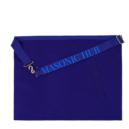 100% Lambskin MASONIC PAST MASTER APRON Handcrafted with Blue Silk Threads