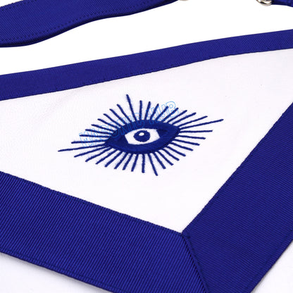 Handcrafted 100% Lambskin Master Mason Blue Lodge Apron with Radiant G Symbol