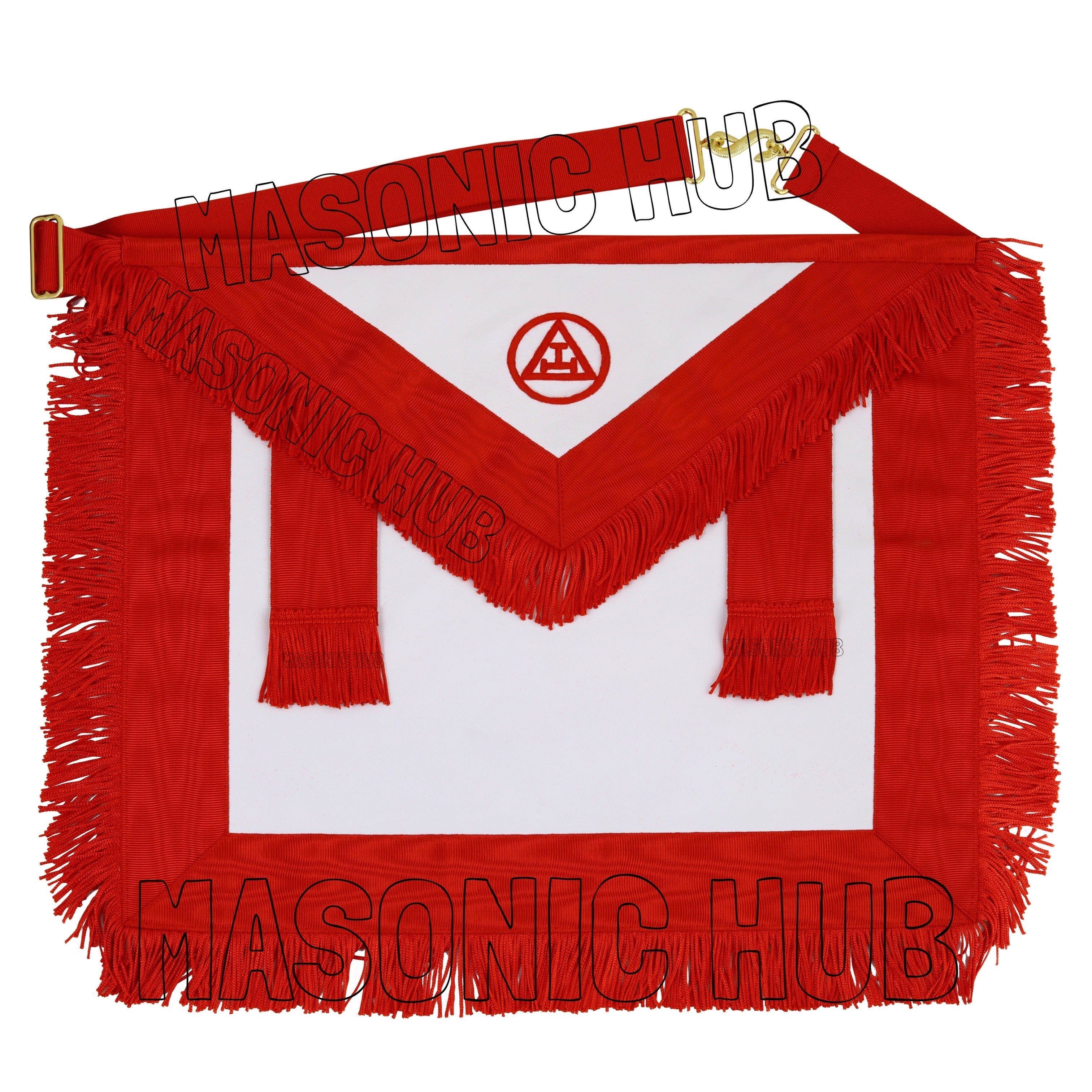 Masonic Royal Arch Member Apron – 100% Lambskin with Fringe (Hand Embroidered) Masonic Hub