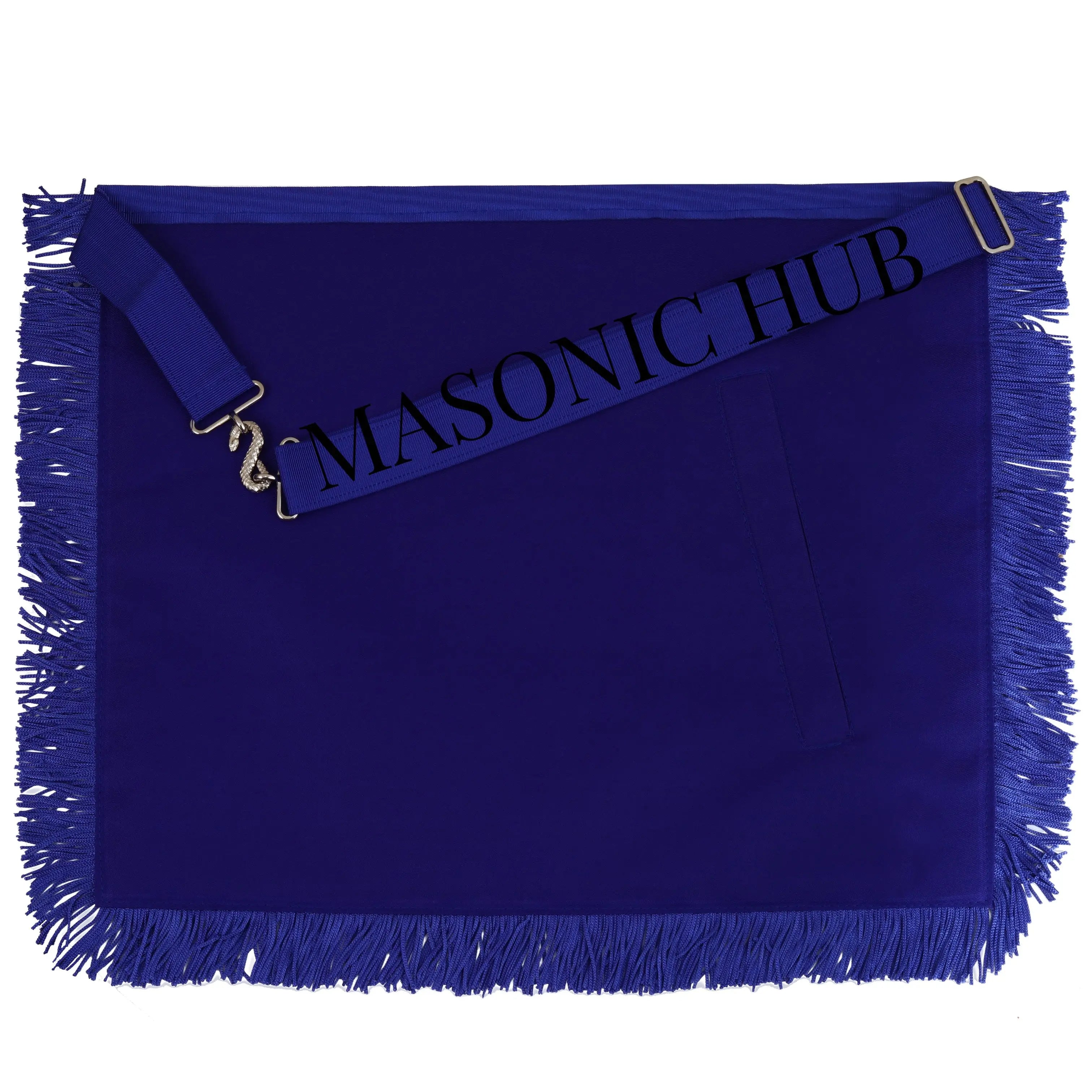 Handcrafted 100% Lambskin Masonic Master Mason Blue Lodge Apron with Blue Fringe Masonic Hub