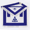 Masonic Past Master Apron – 100% Lambskin, Blue with White Fringe (Hand-Embroidered) Masonic Hub