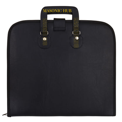 Masonic Hand-Embroidered Square &amp; Compass Apron Case – Black