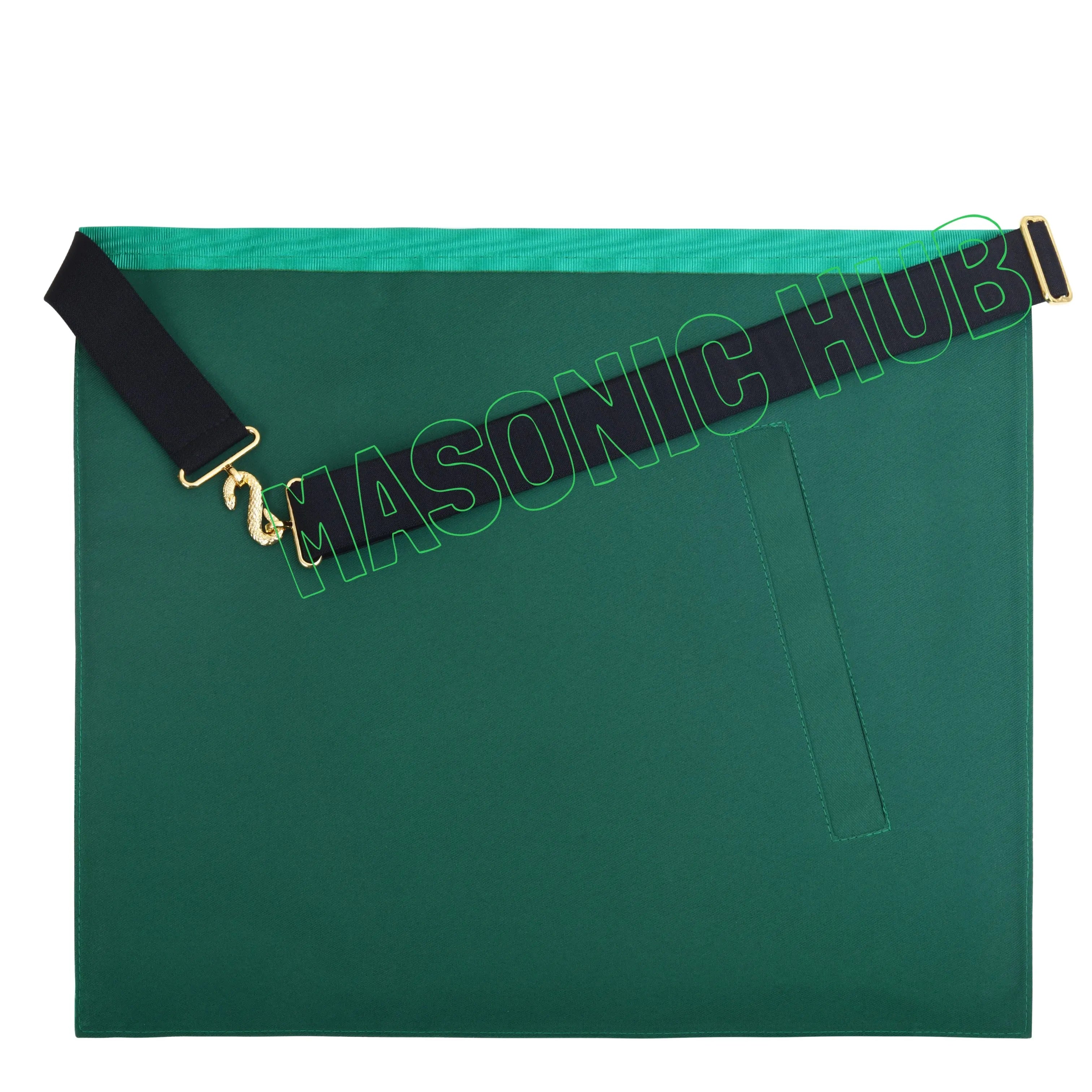 Handcrafted Lambskin Green Masonic Allied Degree and Member Apron for Freemasons Masonic Hub