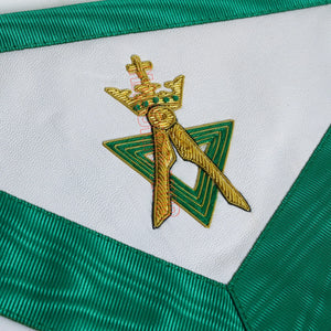 Handcrafted Lambskin Green Masonic Allied Degree and Member Apron for Freemasons Masonic Hub