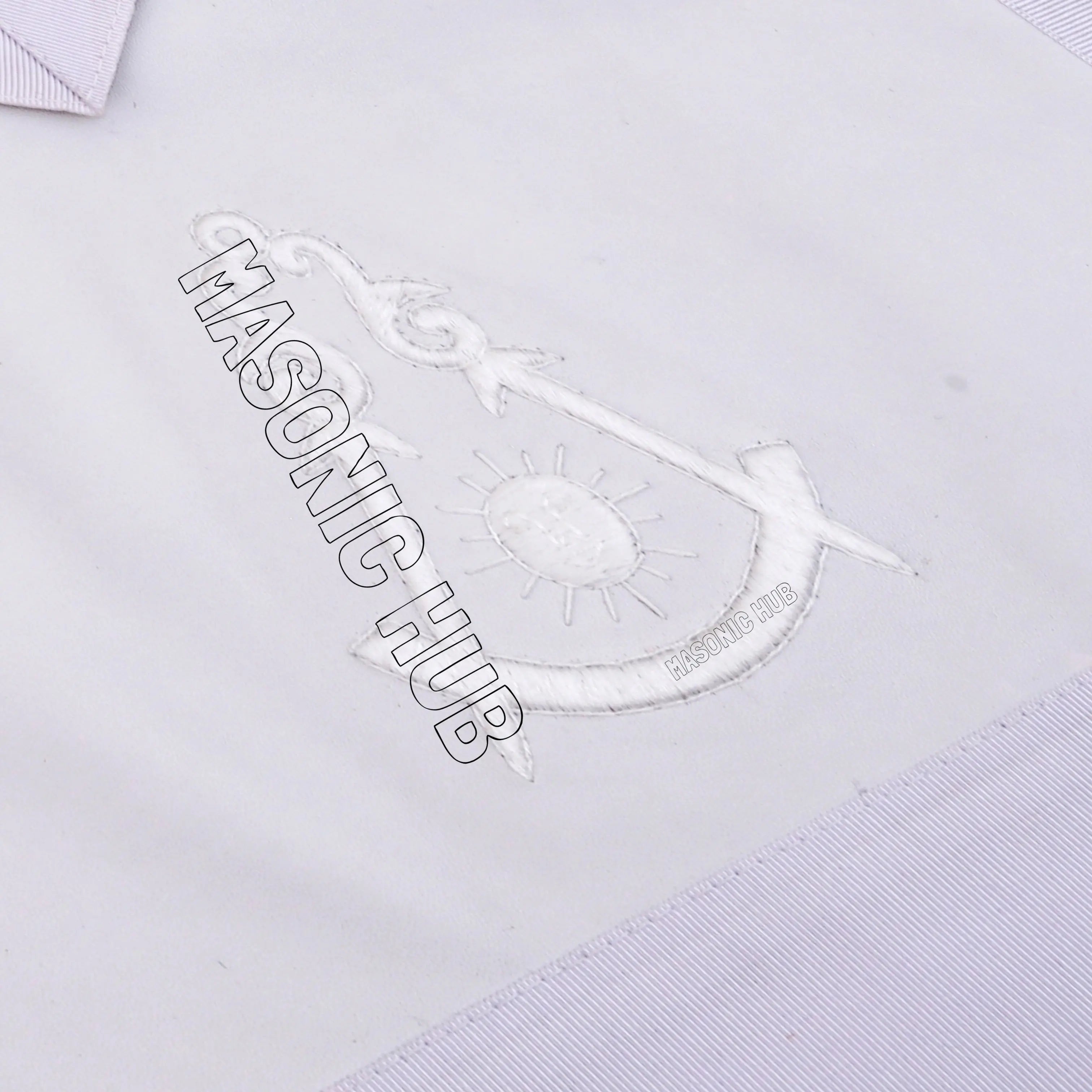 Masonic Past Master 100% Lambskin Apron All White Hand Embroidered Masonic Hub