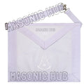 Masonic Past Master 100% Lambskin Apron All White Hand Embroidered Masonic Hub