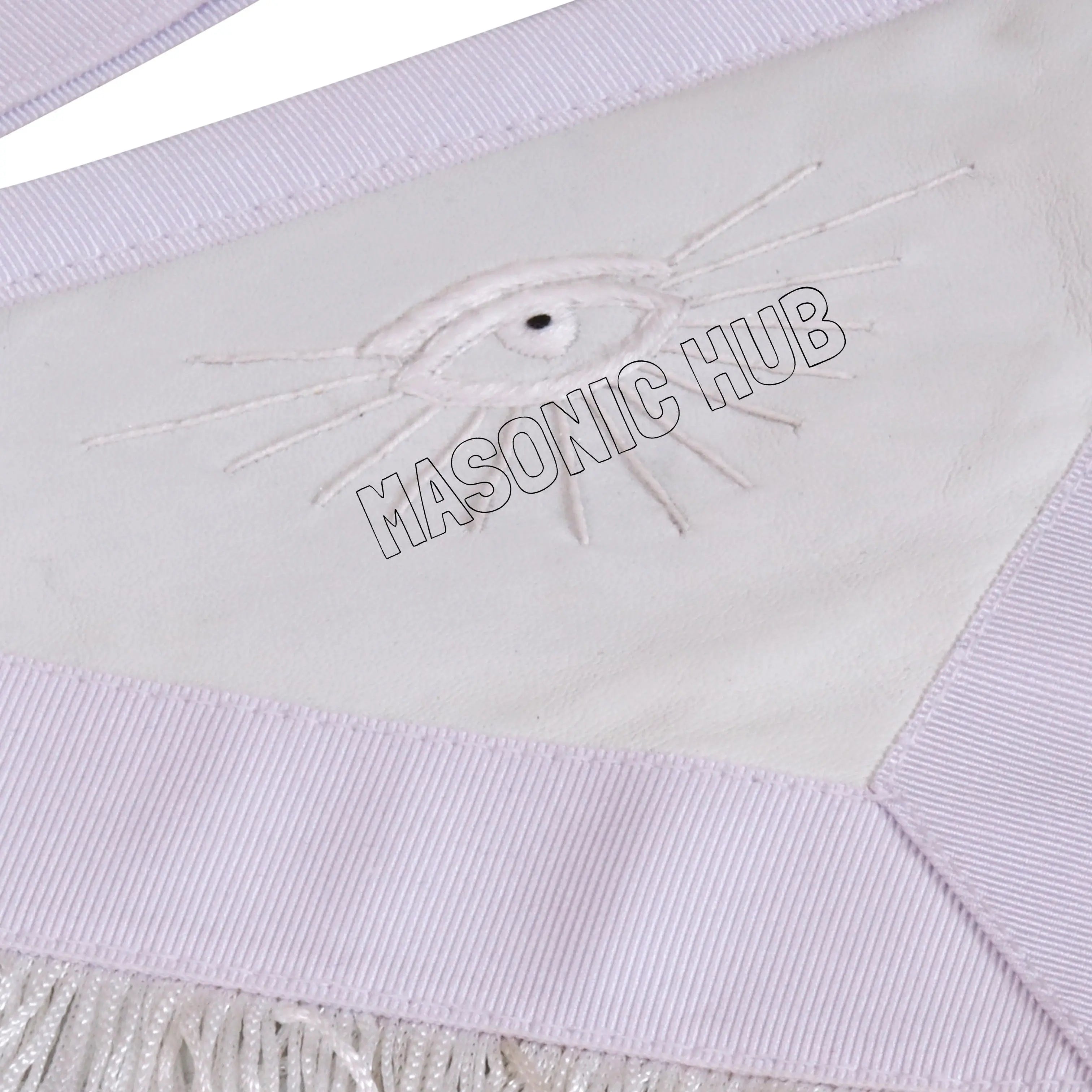 Masonic Past Master Apron – 100% Lambskin with Sun &amp; White Fringe (Hand Embroidered) Masonic Hub