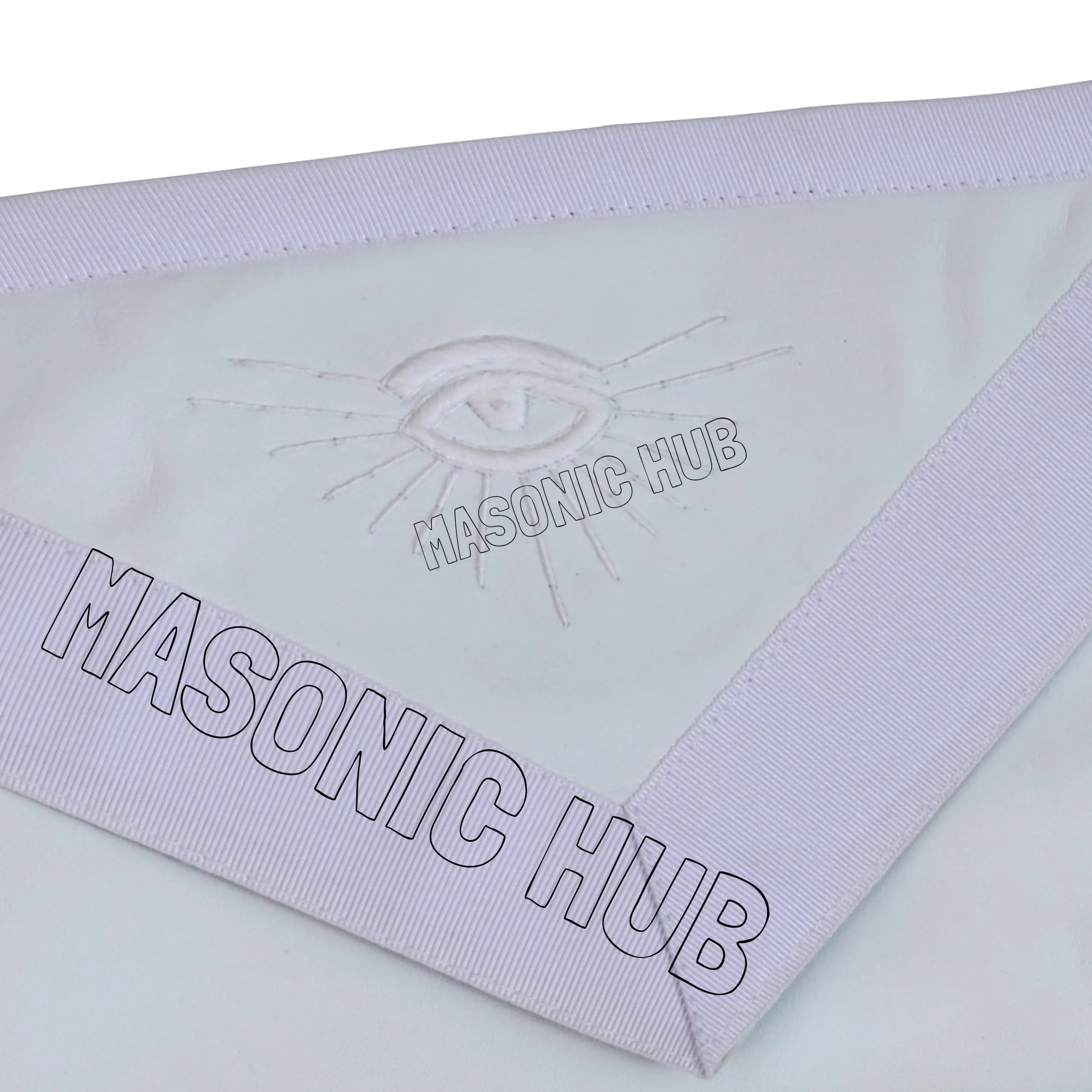 Masonic Past Master Apron – All White, 100% Lambskin, Hand Embroidered Masonic Hub