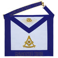 Handcrafted 100% Lambskin Blue Lodge Past Master Apron with Gold Bullion Threads Masonic Hub