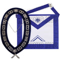 Masonic Worshipful Master Silver Jewel Collar &amp; Embroidered Sheep Apron Masonic Hub