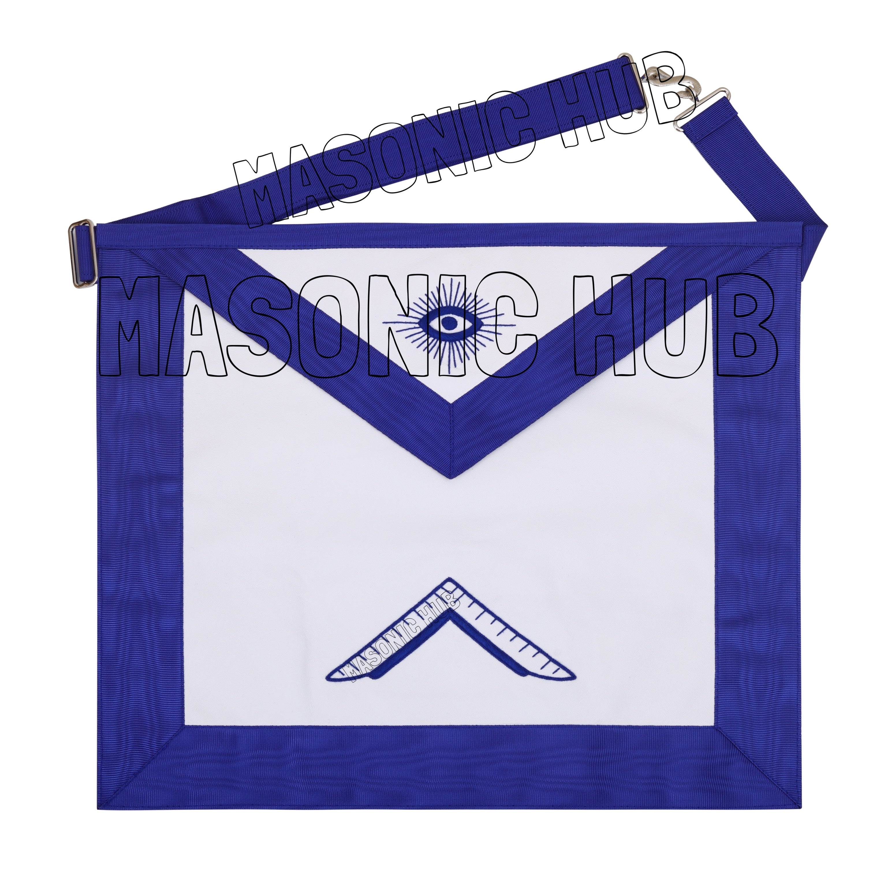 Masonic Worshipful Master Silver Jewel Collar &amp; Embroidered Sheep Apron Masonic Hub