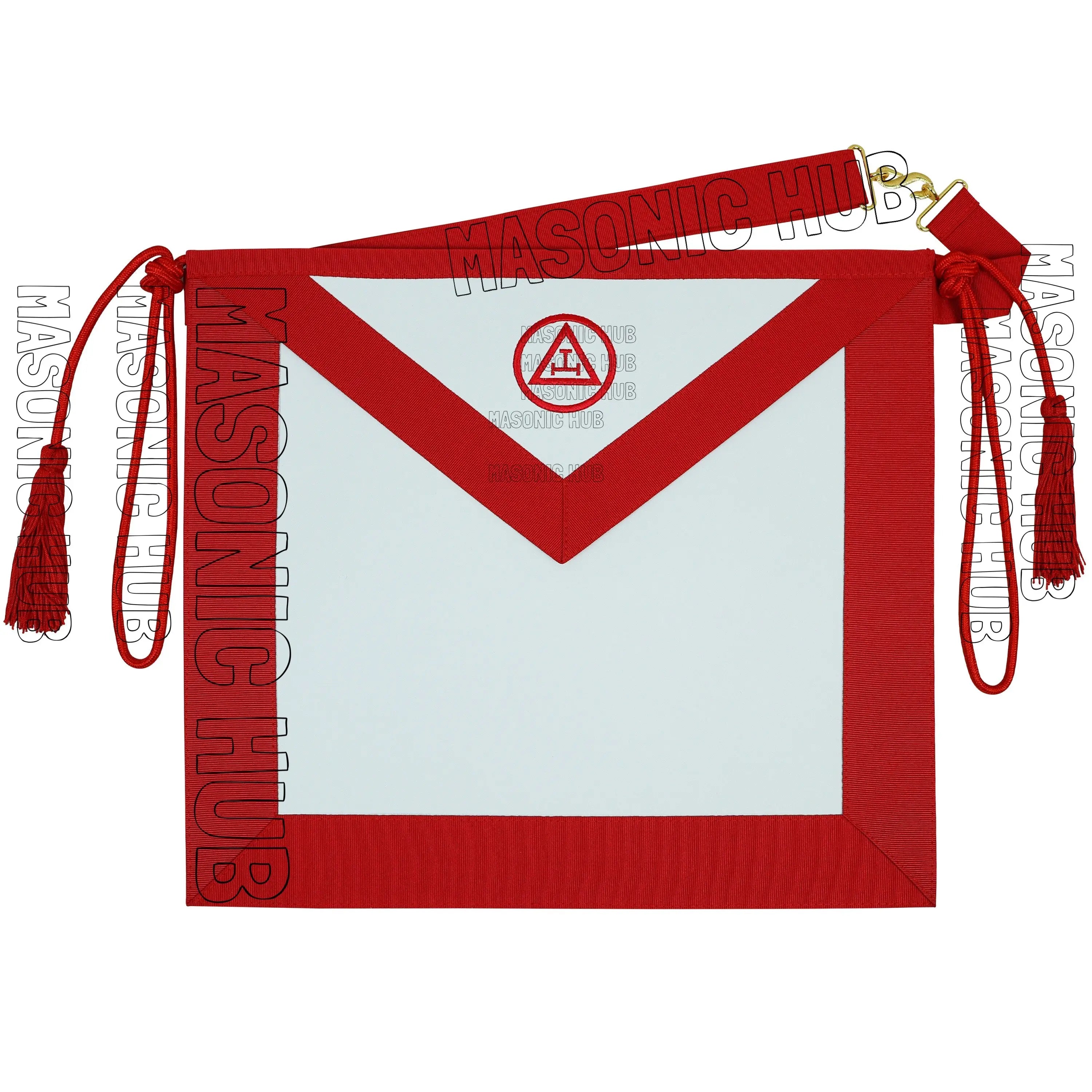 Handcrafted Masonic Royal Arch Apron – Machine Embroidered Members Regalia Masonic Hub