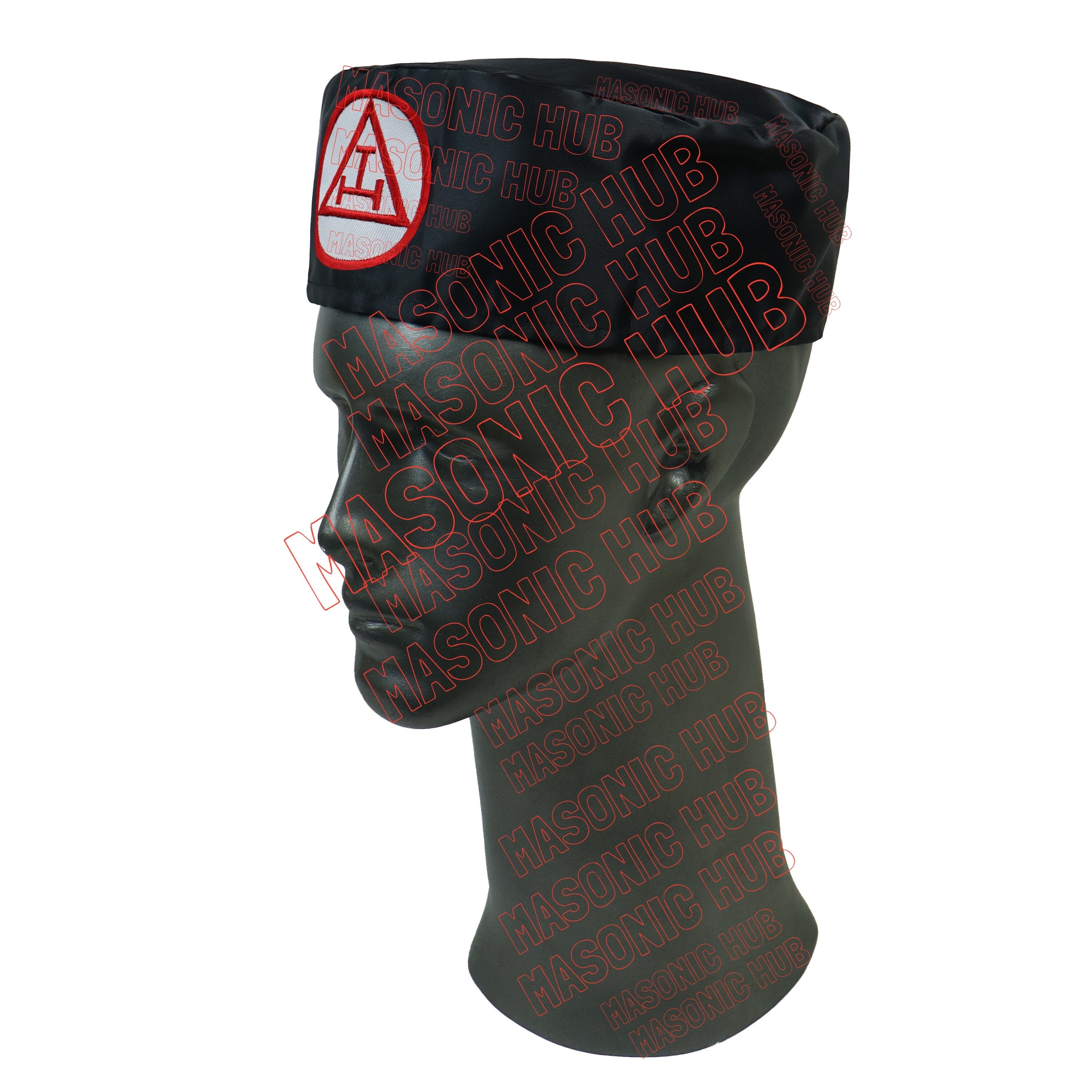 Royal Arch Masons Black Soft Cap with Royal Arch Emblem - Freemason Regalia Hat Masonic Hub