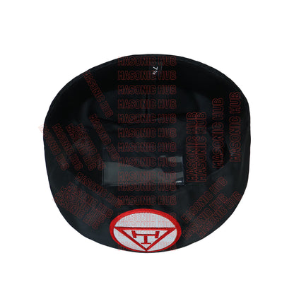 Royal Arch Masons Black Soft Cap with Royal Arch Emblem - Freemason Regalia Hat