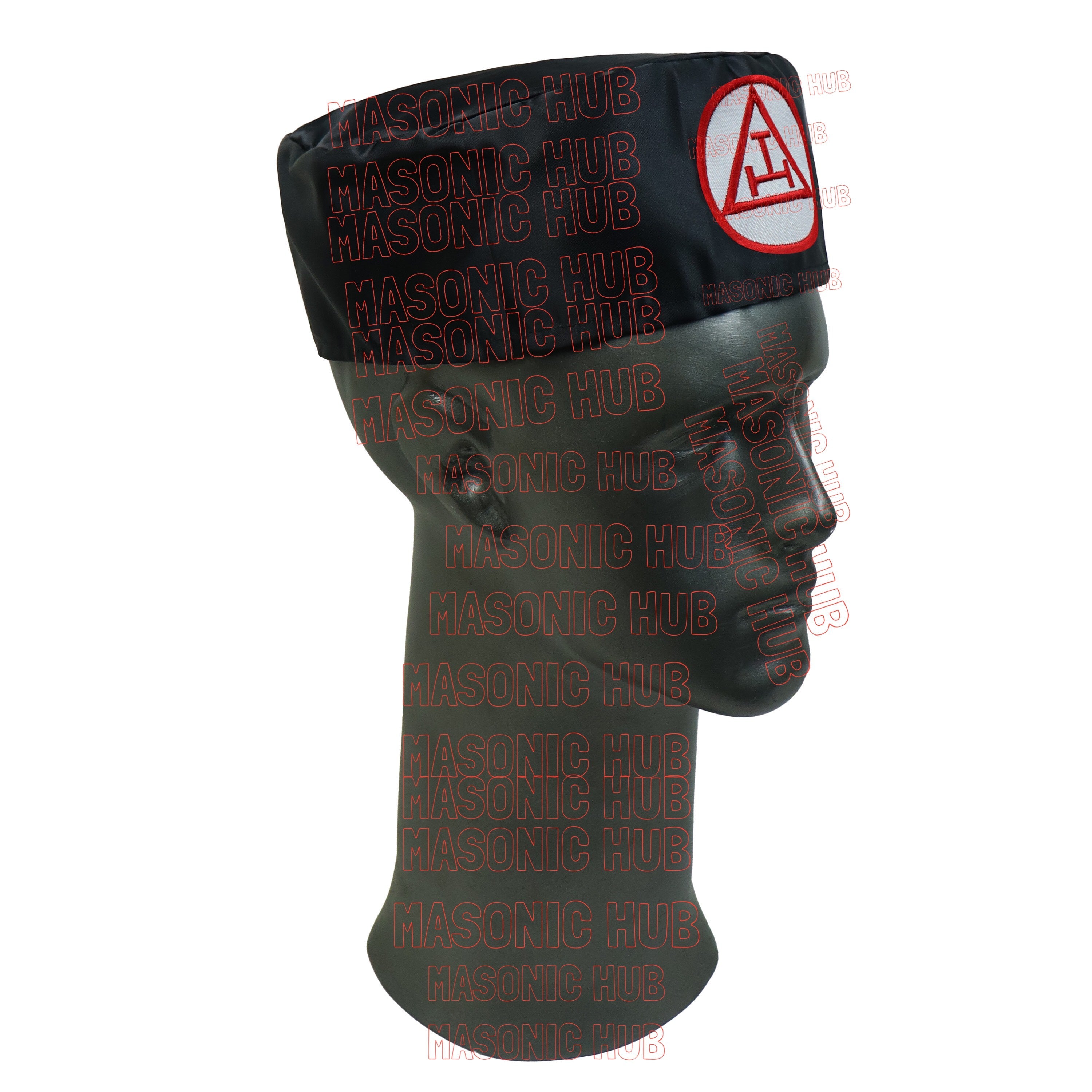 Royal Arch Masons Black Soft Cap with Royal Arch Emblem - Freemason Regalia Hat Masonic Hub