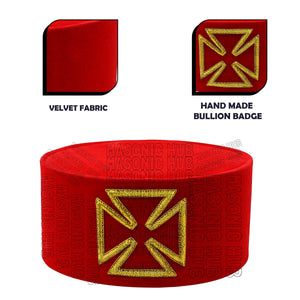 Masonic Knight Templar Purple Grand Prior Cap – Precision Craftsmanship Masonic Hub