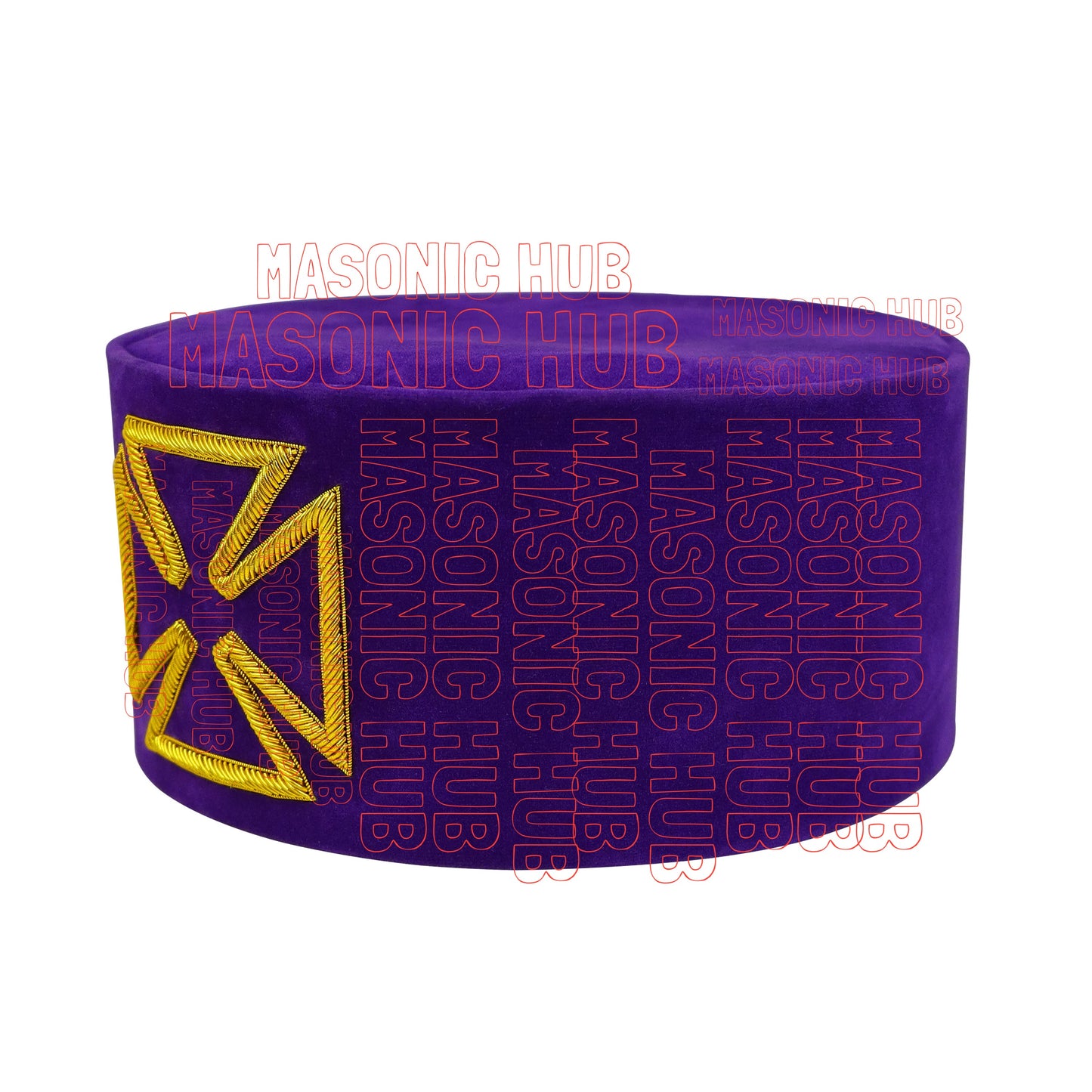 Masonic Grand Prior Purple Velvet Cap Hat Crown - Knight Templar Regalia