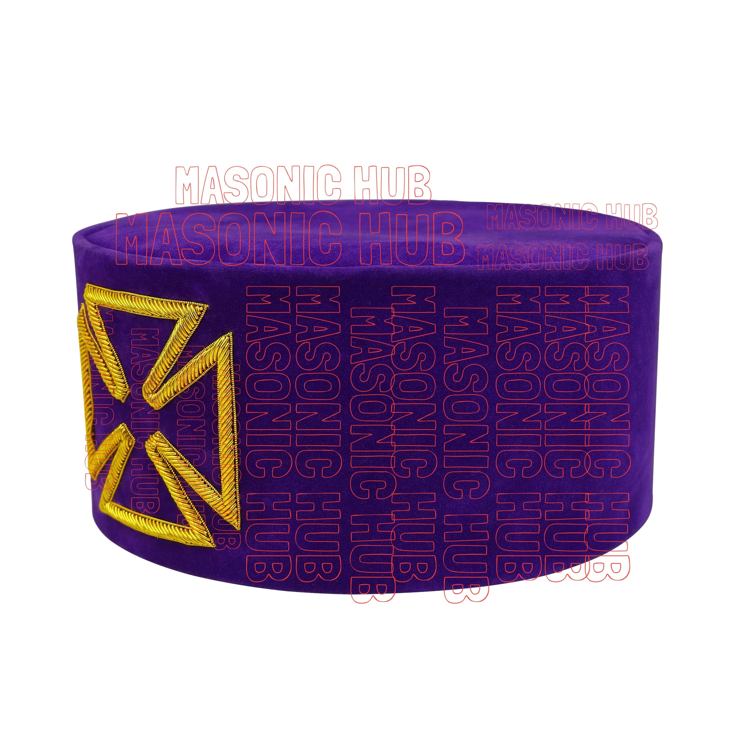Masonic Grand Prior Purple Velvet Cap Hat Crown - Knight Templar Regalia Masonic Hub