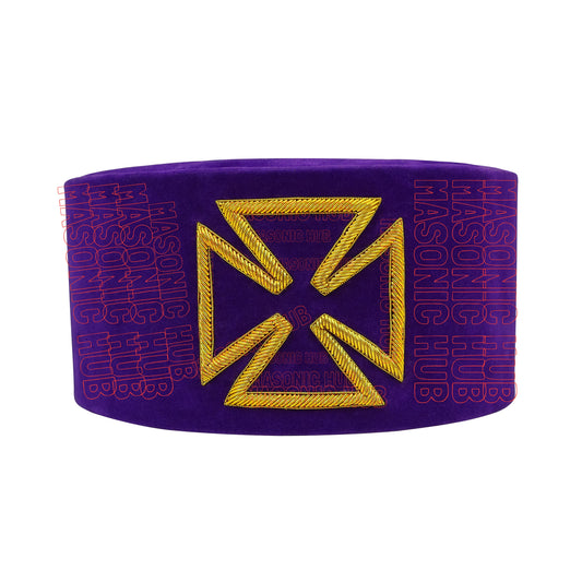 Masonic Grand Prior Purple Velvet Cap Hat Crown - Knight Templar Regalia