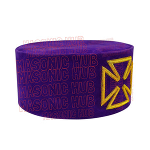 Masonic Grand Prior Purple Velvet Cap Hat Crown - Knight Templar Regalia Masonic Hub