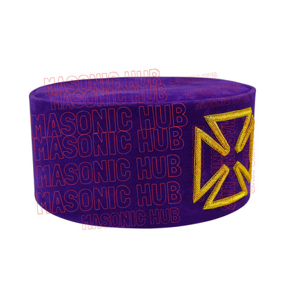 Masonic Grand Prior Purple Velvet Cap Hat Crown - Knight Templar Regalia