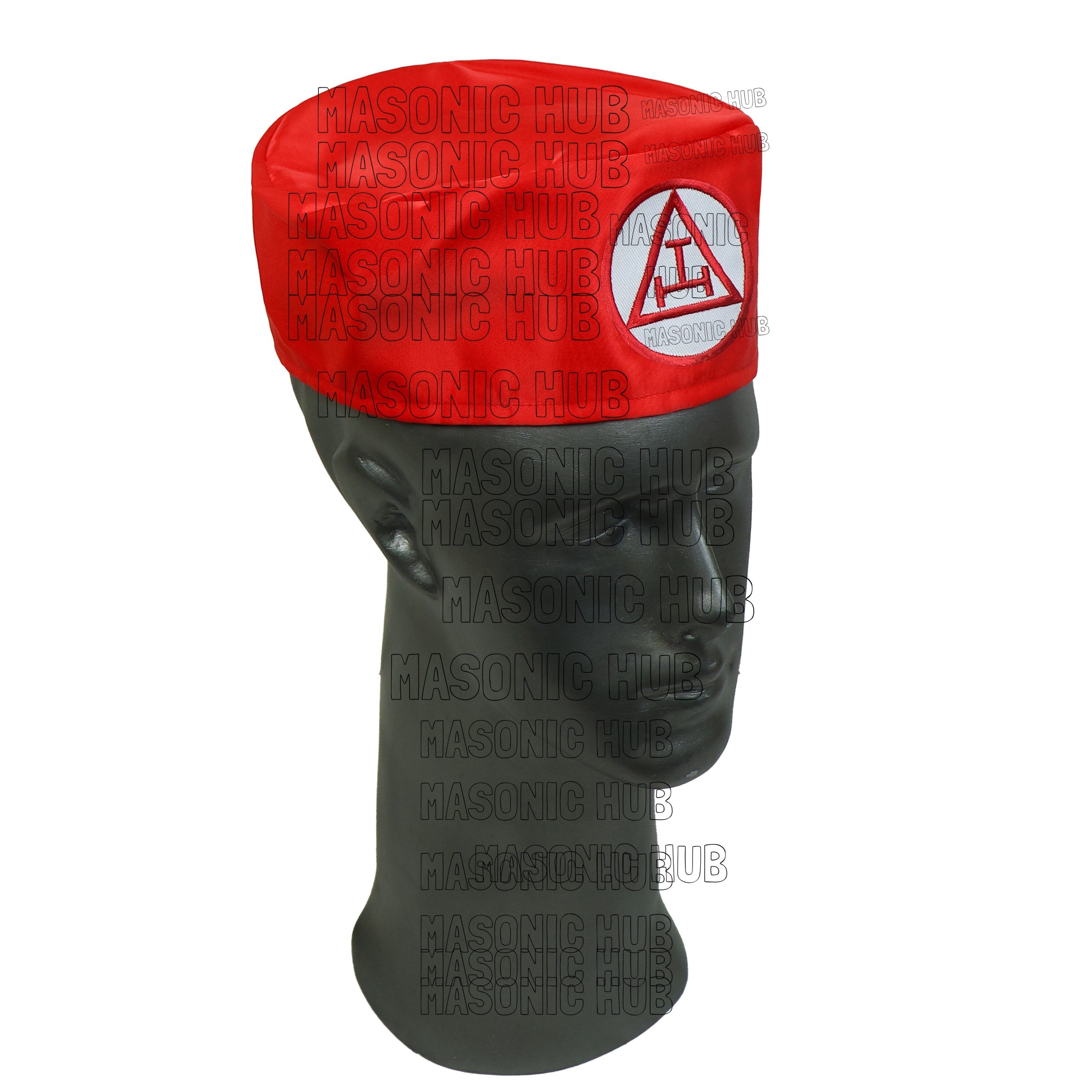 Royal Arch Masons Red Soft Cap with Royal Arch Emblem - Freemason Regalia Hat Masonic Hub