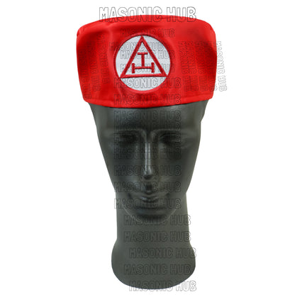 Royal Arch Masons Red Soft Cap with Royal Arch Emblem - Freemason Regalia Hat