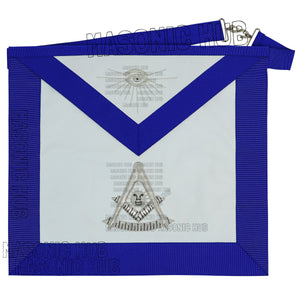 Handcrafted 100% Lambskin Blue Lodge Past Master Apron with Gold Bullion Threads Masonic Hub