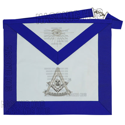 Handcrafted 100% Lambskin Blue Lodge Past Master Apron with Gold Bullion Threads