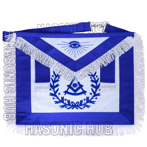 Masonic Past Master Apron – 100% Lambskin, Blue Wreath & Fringe, Handcrafted | Masonic Hub Masonic Hub