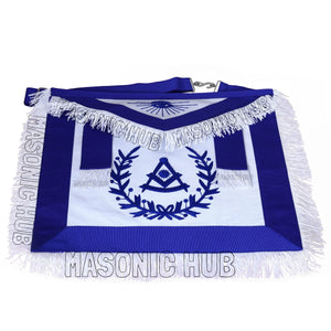 Masonic Past Master Apron – 100% Lambskin, Blue Wreath & Fringe, Handcrafted | Masonic Hub Masonic Hub