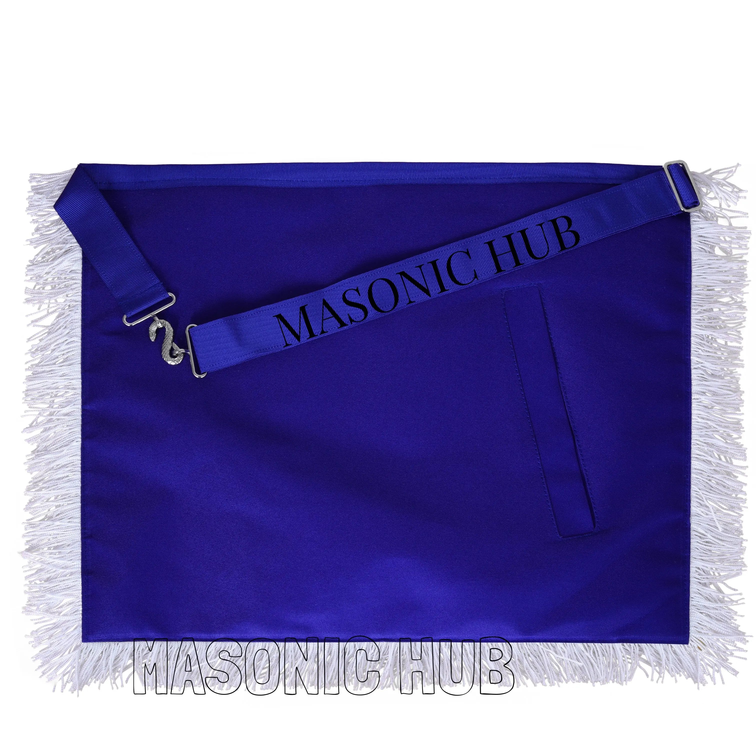 Masonic Past Master Apron – 100% Lambskin, Blue Wreath & Fringe, Handcrafted | Masonic Hub Masonic Hub