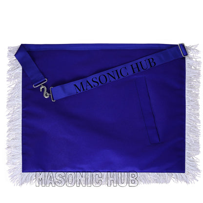 Masonic Past Master Apron – 100% Lambskin, Blue Wreath & Fringe, Handcrafted | Masonic Hub