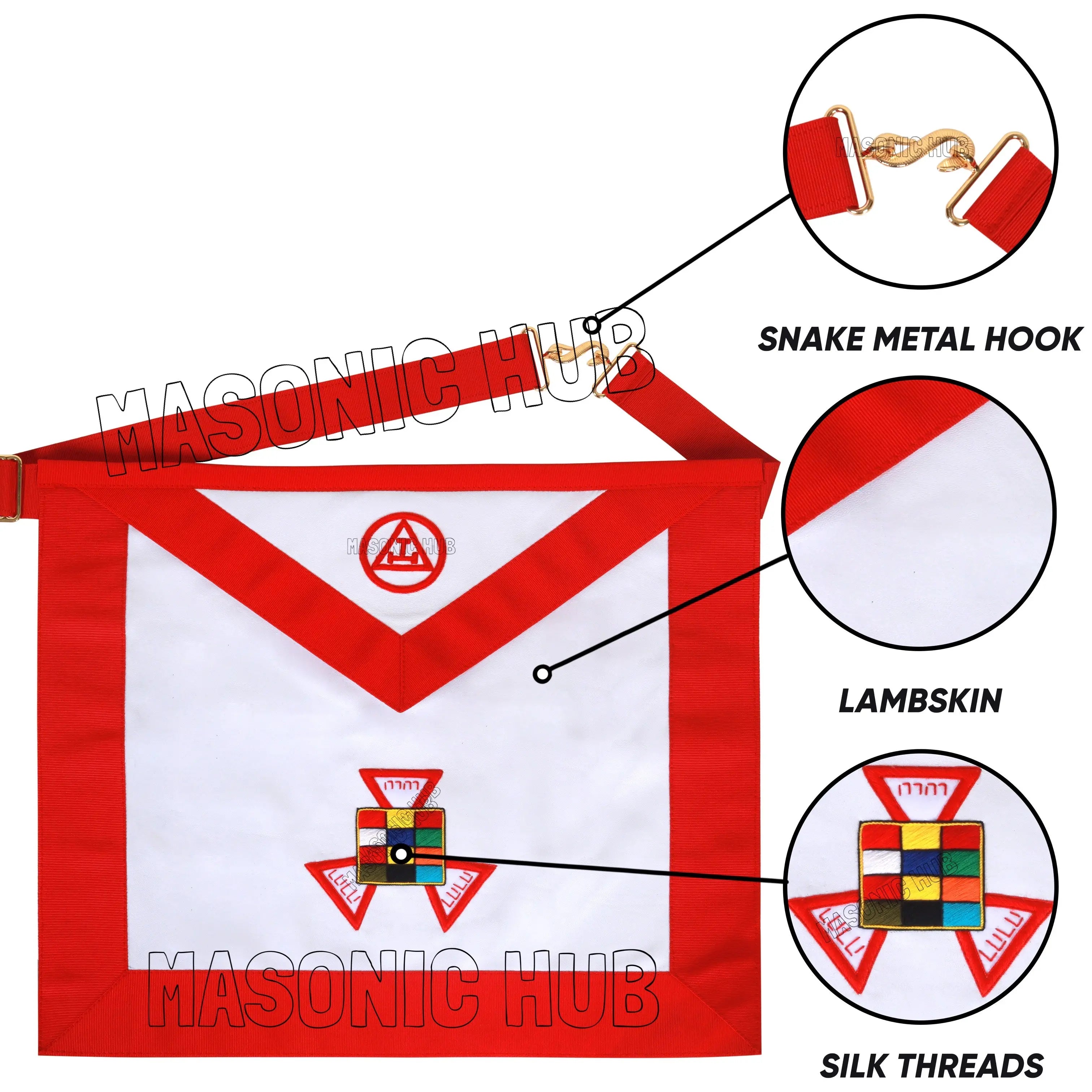 Handcrafted Lambskin Masonic Royal Arch Past High Priest PHP Apron for Freemason Masonic Hub