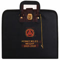 Custom Masonic Royal Arch Hand-Embroidered Apron Case with Handle - RED VELVET My Store