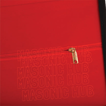 Custom Masonic Royal Arch Hand-Embroidered Apron Case with Handle - RED VELVET