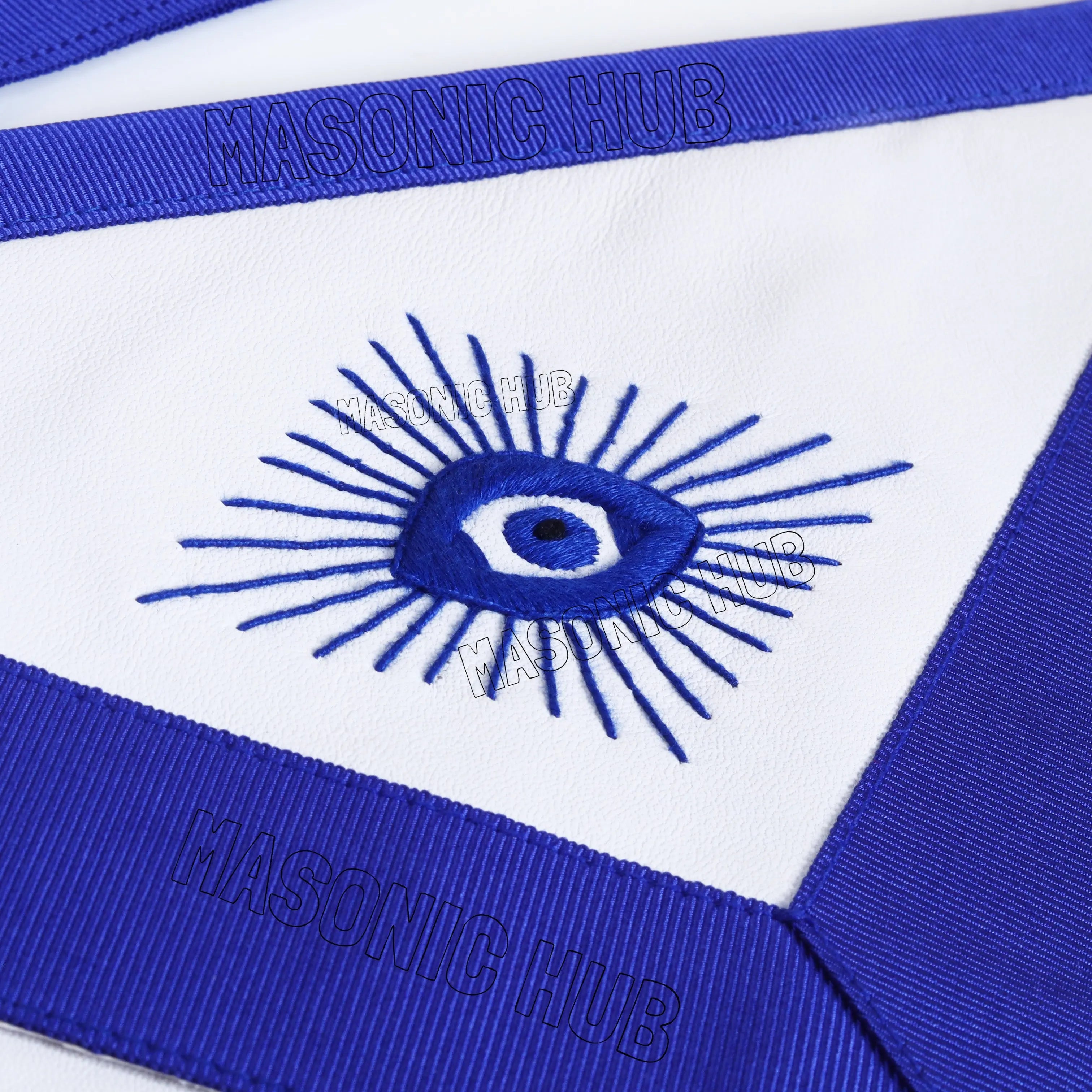 100% Lambskin MASONIC PAST MASTER APRON Handcrafted with Blue Silk Threads Masonic Hub