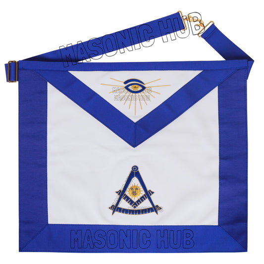 Handmade Lambskin Masonic Past Master Apron with Golden Bullion &amp; Silk Threads