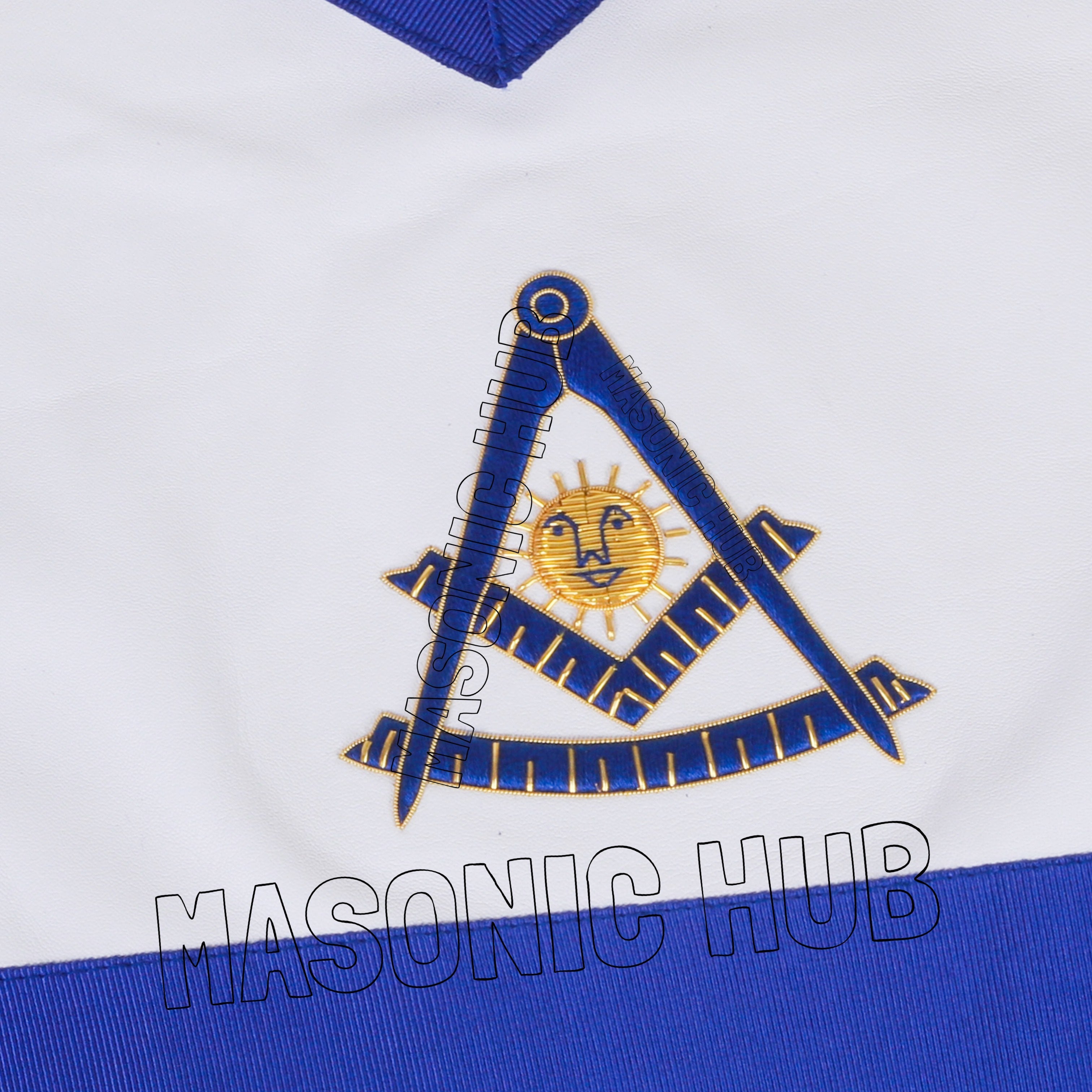 Handmade Lambskin Masonic Past Master Apron with Golden Bullion &amp; Silk Threads Masonic Hub