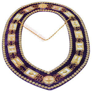 MASONIC REGALIA OES ORDER OF STAR CHAIN COLLAR PURPLE BACKING WITH RHINESTONES Masonic Hub