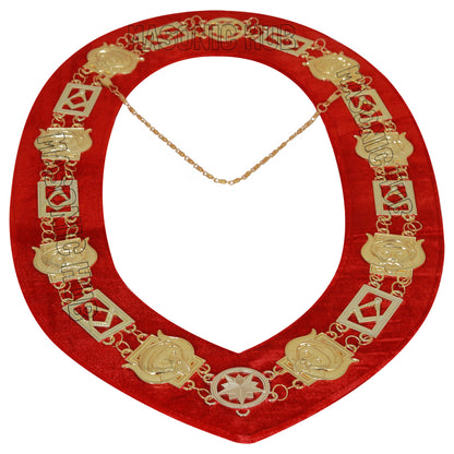 Masonic Grotto Chain Collar – Gold Plated with Velvet Backing