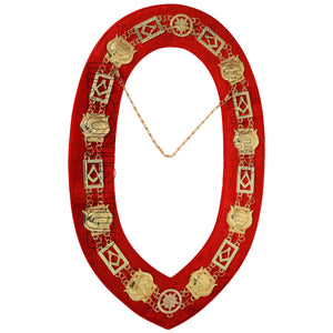 Masonic Grotto Chain Collar – Gold Plated with Velvet Backing Masonic Hub