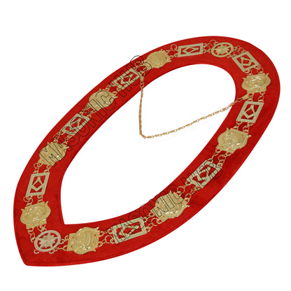 Masonic Grotto Chain Collar – Gold Plated with Velvet Backing