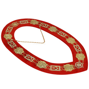 Masonic Grotto Chain Collar – Gold Plated with Velvet Backing Masonic Hub